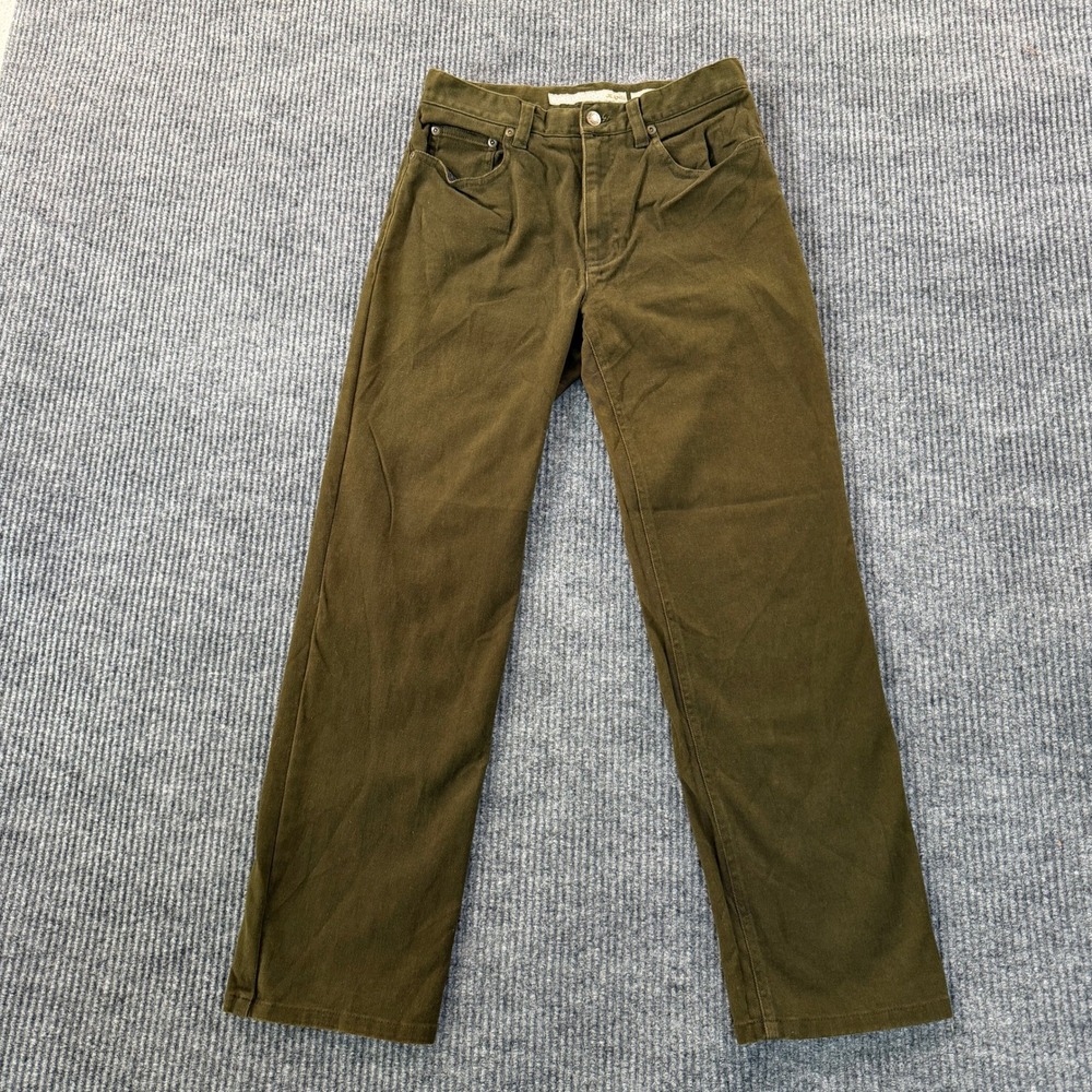 Jones New York Womens Straight Leg Stretch Pants 4 Olive Green Cotton Blend
